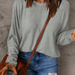 Solid Color Patchwork Long Sleeve Top