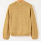 Lantern Sleeve Scallop V Neck Buttoned Front Cardigan