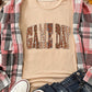 GAME DAY Rugby Checkered Letter Graphic T Shirt