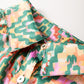 Abstract Print Half Sleeve Button up Loose Shirt