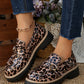 Retro Leopard PU Leather Loafer Shoes
