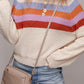 Striped Color Block Loose Sleeve Chic Sweater
