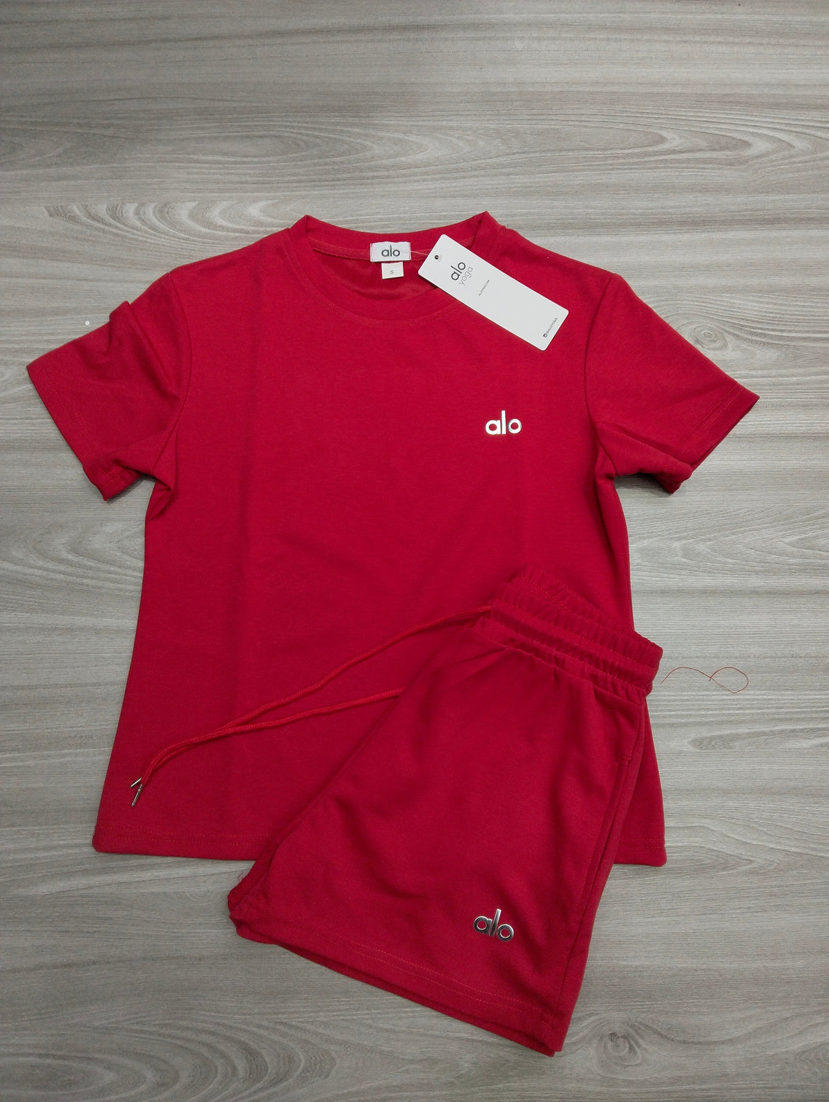 Alo-Short Pants and Short Sleeve Top Set(A2166)