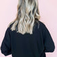 Sequin Halloween Ghost Patched Drop Shoulder Sweatshirt