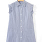 Frilled Sleeveless Collar Front Pocket Button Up Mini Dress