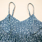 Spaghetti Straps Floral Print Knot Detail High Waist Flared Dress