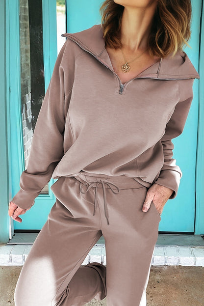 Long Sleeve Top Drawstring Pants Set