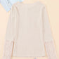 Lace Hem Sleeve Button Top