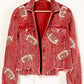 Corduroy & Sequins Football Jacket