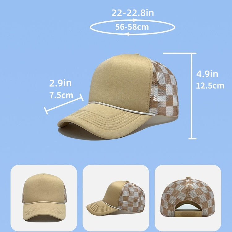 Checkered Foam Trucker Hat Blank