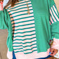 Color Block Exposed Seam Side Slit Plus Size Sweatshirt