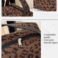 Corduroy Leopard Print Cosmetic Bag