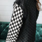 Plaid Textured Contrast Checkered Patchwork Long Sleeve