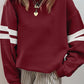 Varsity Striped Detail Drop Shoulder Oversized Sweatshirt