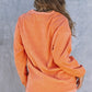 Sequin Pumpkin Patched Twisted Rib Baggy Sweatshirt