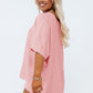 Plus Size Textured Chest Pocket Tee