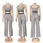 A-Three-piece set: cover-up+camisole+wide-leg trousers(Q6387)