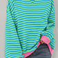 Oversized Contrast Trim Pullover Sweatshirt