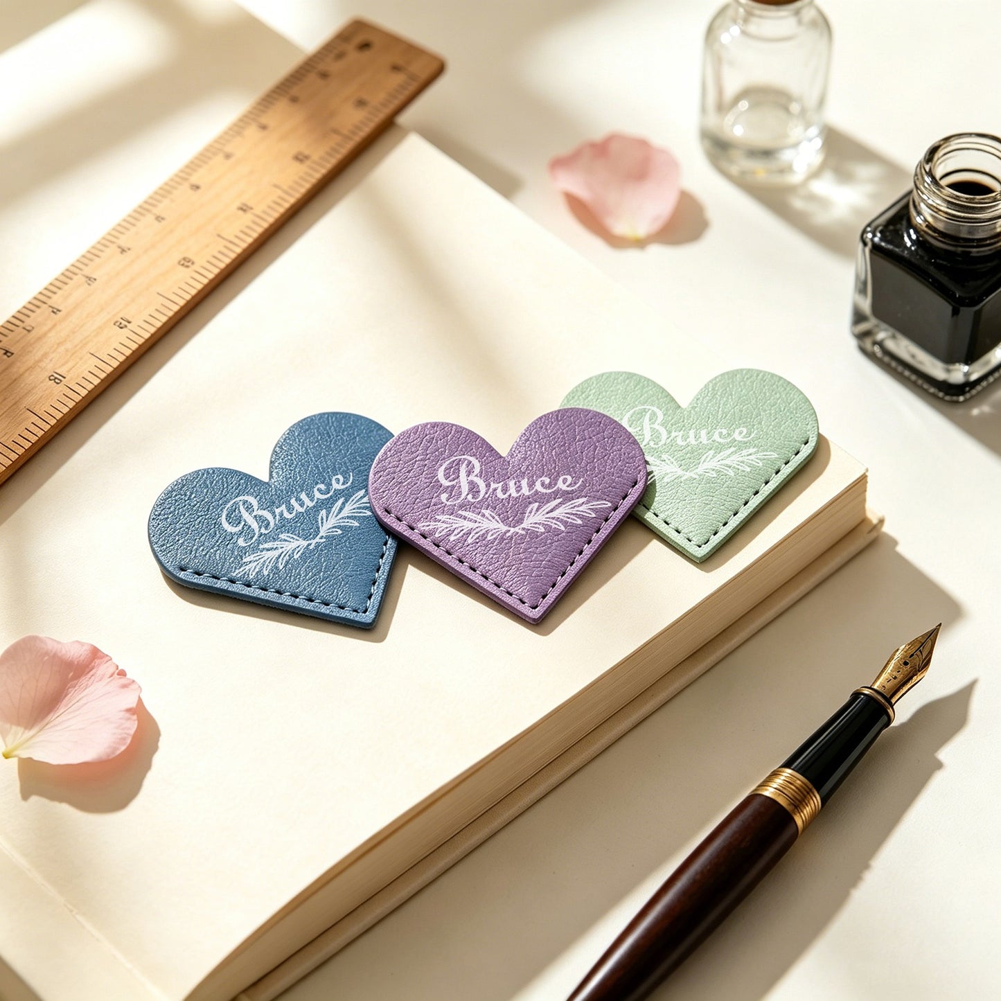 Custom Heart-Shaped Bookmark – UV Finish