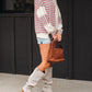 Stripe Stitched Detail Color Block Patchwork Oversized Pullover Top