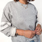 Varsity Striped Detail Crew Neck Plus Sweatshirt