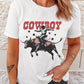 COWBOY Star Graphic Crewneck Western Fashion Tee