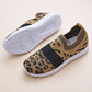 Comfortable Leopard-Print Knitted Shoes - khaki-KOC
