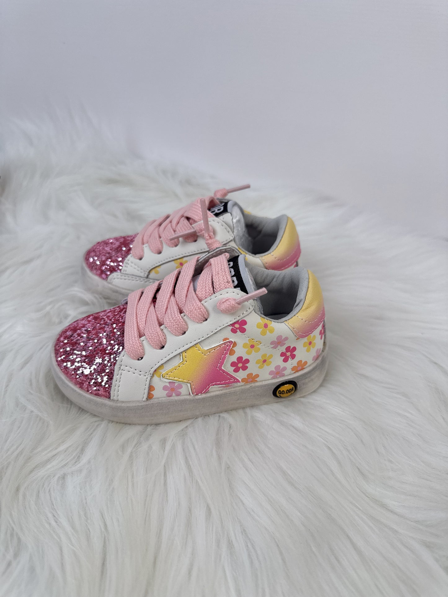 Floral Glitter Star Sneakers