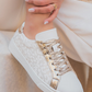 Star Patchwork Sequined Lace-up Sneakers