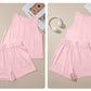 Stitched Detail Loose Tank Top Cotton 2pcs Short Set