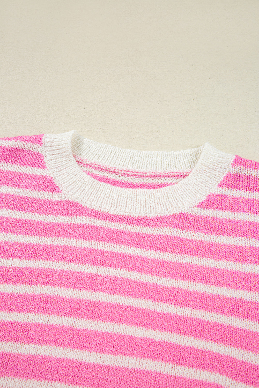 Color Block Striped Patchwork Dolman Sleeve Slit Sweater