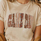 GAME DAY Rugby Checkered Letter Graphic T Shirt