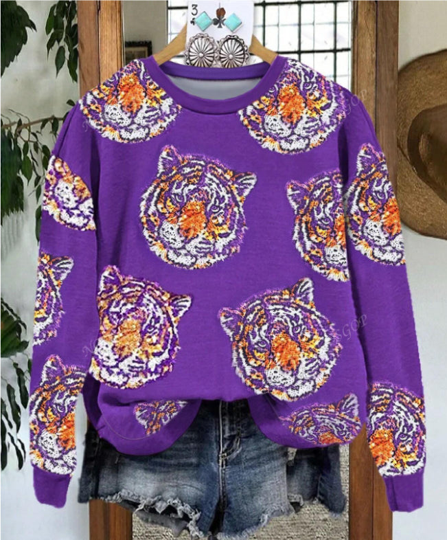 Tiger Print Sweatshirt