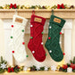Custom Polka-dot Christmas Stocking with Leather Patch