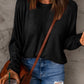 Solid Color Patchwork Long Sleeve Top