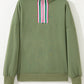 Striped Patchwork Zip Collar Pullover Sweatshirt