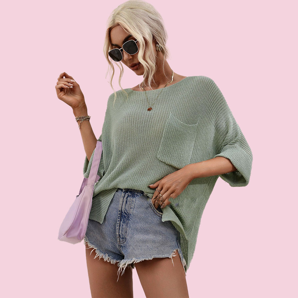 Women's Loose Open Knit Sweater Top