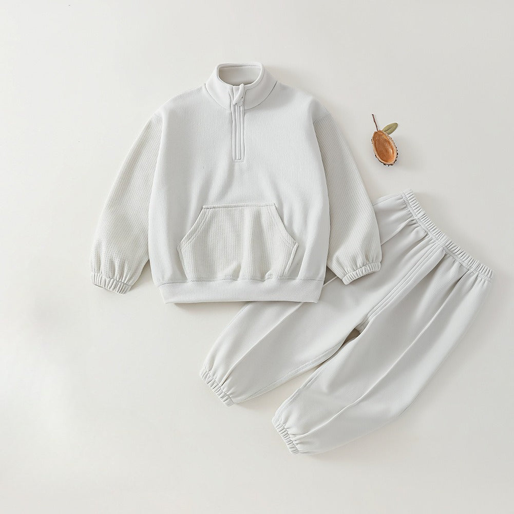 Children's Cozy Half-Zip Fleece Loungewear Set