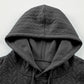 Cable Textured Baggy Solid Hoodie