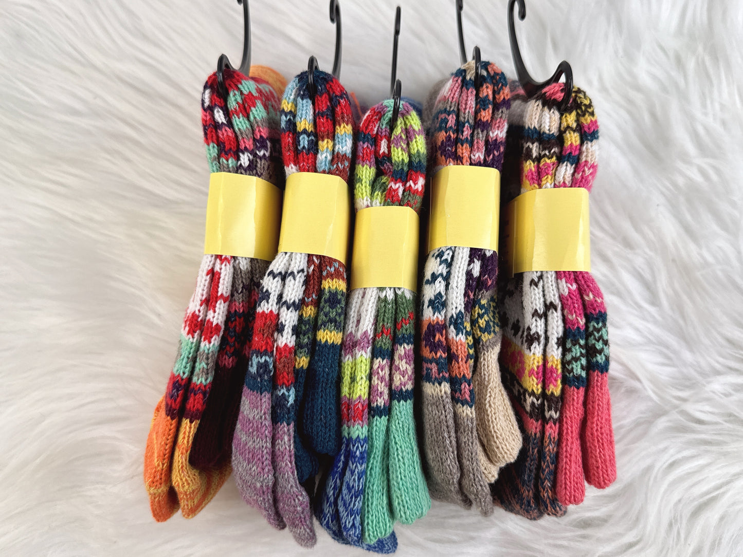 5 Pairs Nordic Snowflakes Pattern Socks Set (JG002)