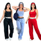 A-Tank top + wide-leg trousers(Q6390)