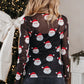 Christmas Fashion Print Slim Fit Long Sleeve Top