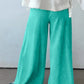 Drawstring Elastic Waist Raw Hem Loose Pants