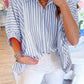 Stripe Dolman Sleeve Oversize Shirt