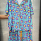 Print Short Sleeve Shirt Pajamas Set