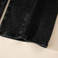 Pleated Wide Leg Mineral Wash Denim Pants