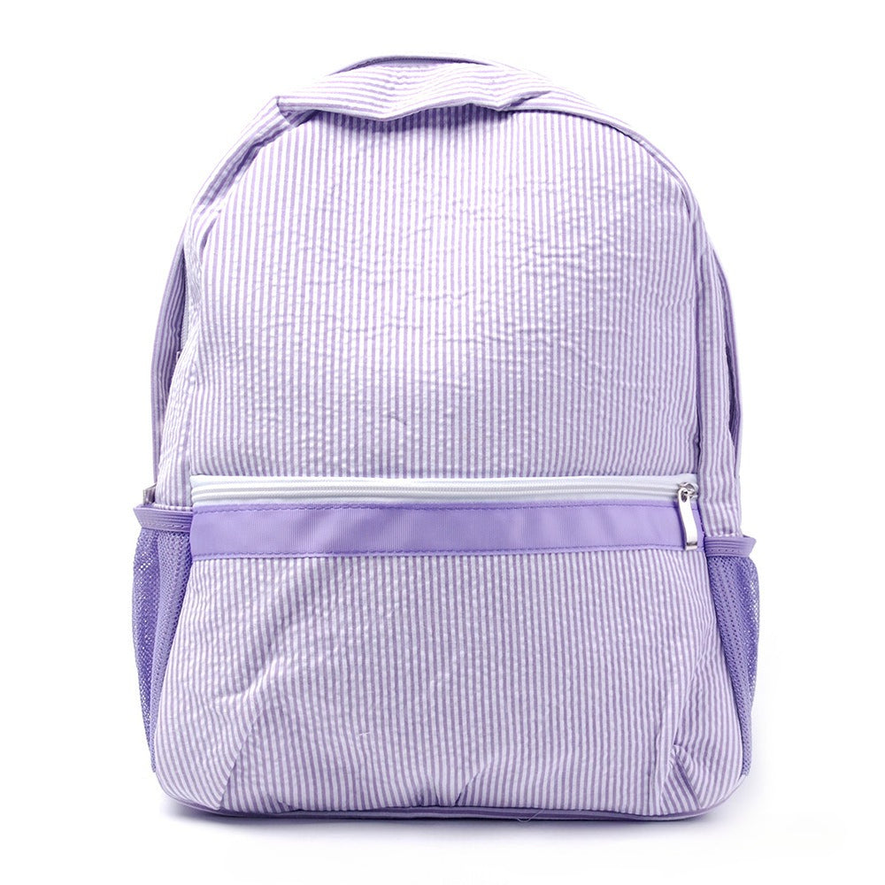 Custom-Embroidered Seersucker Kids' Backpack / Students Schoolbag