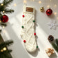 Custom Polka-dot Christmas Stocking with Leather Patch
