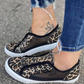 Cutout Leopard-Print Canvas Shoes