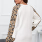 Plus Size Waffle Leopard Top